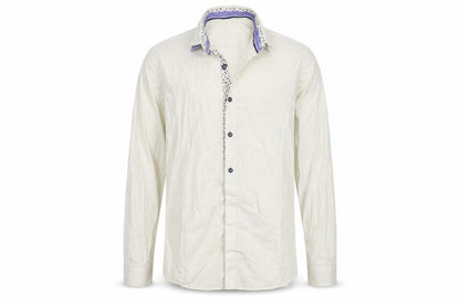 Front view of Formula Joyen men’s white button-up one size