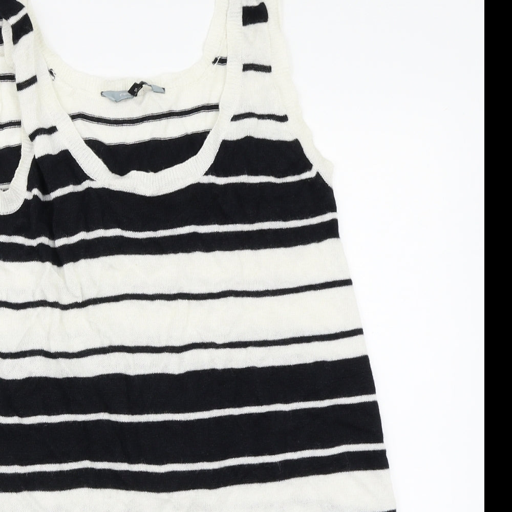 Red Herring Womens White Striped  Basic Blouse Size 12