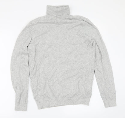 Front view of New Look men’s grey pullover sweatshirt, size S