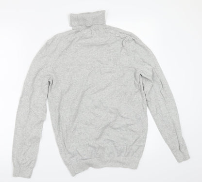 Back view of New Look men’s grey pullover sweatshirt, size S