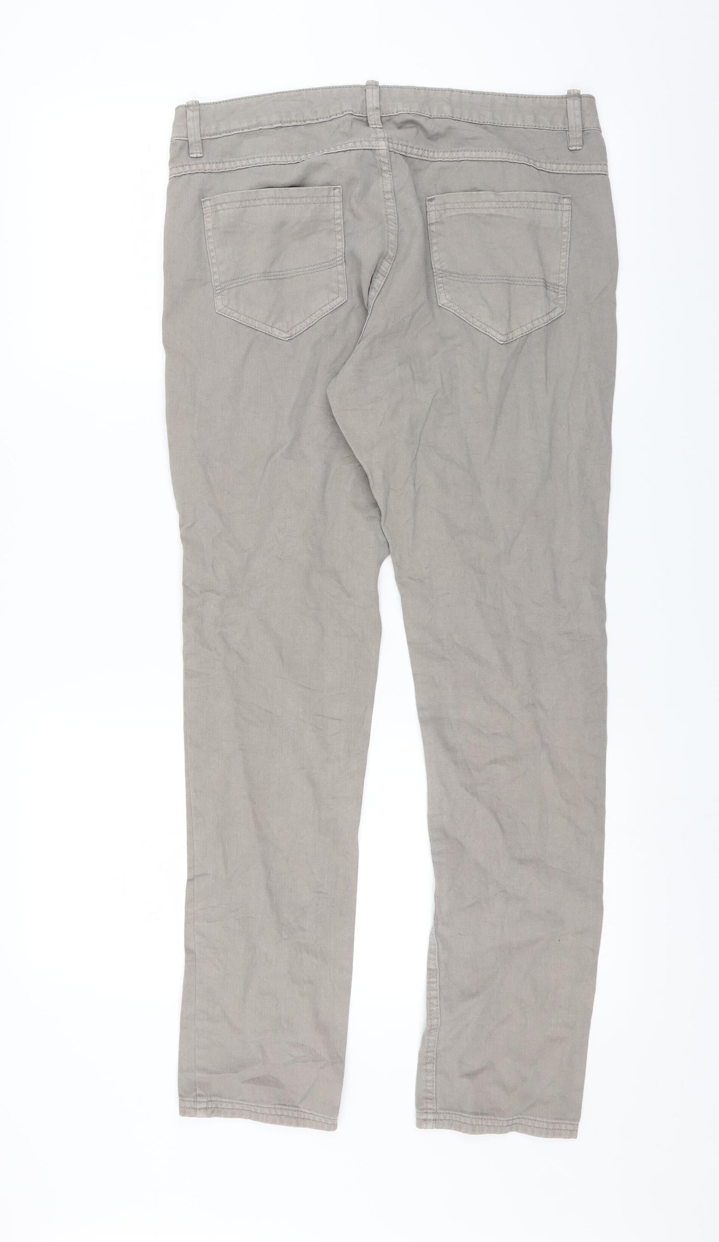UpFashion Womens Grey   Straight Jeans Size 10 L30 in