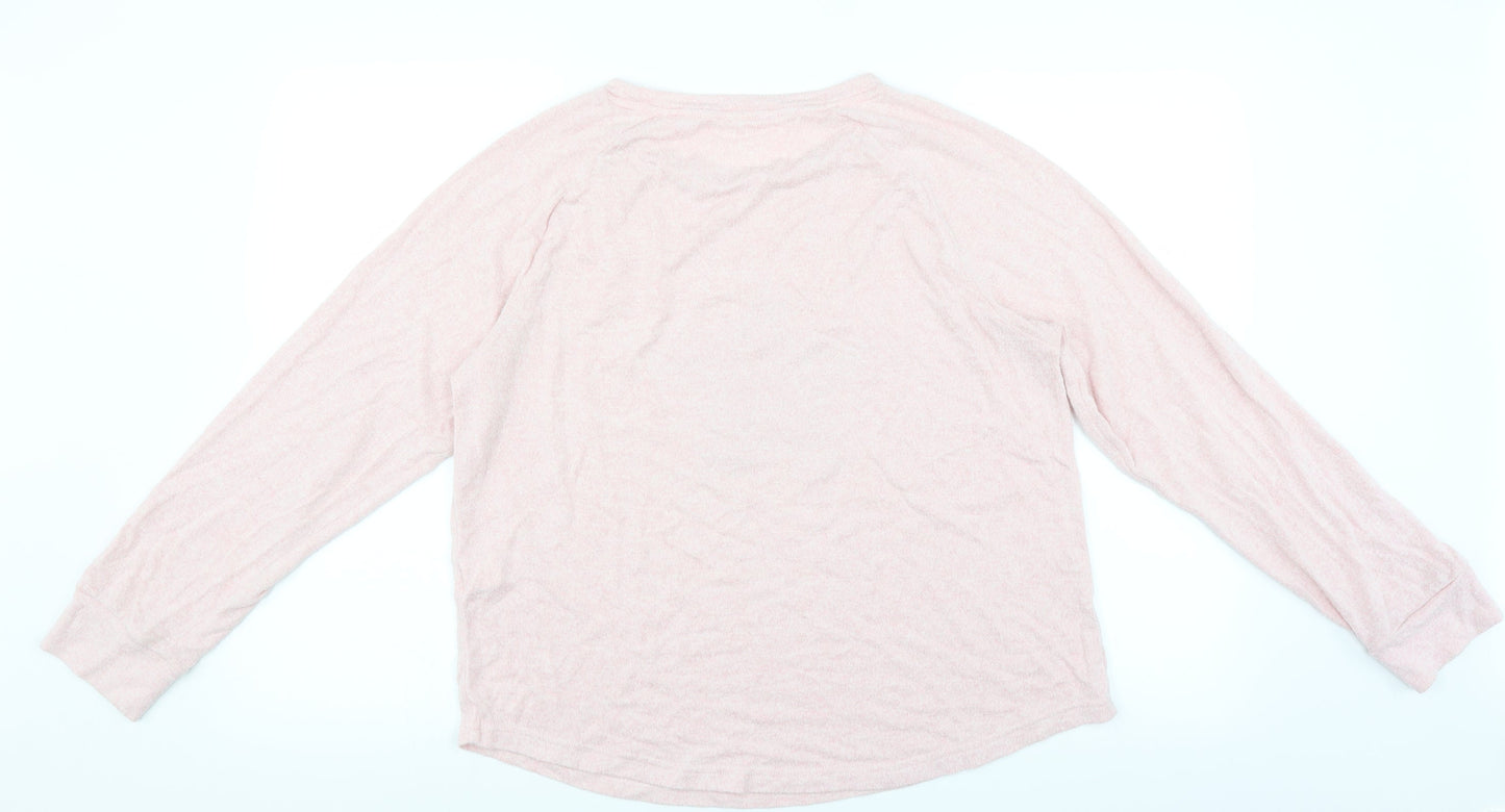 Nutmeg Womens Pink Solid  Top Pyjama Top Size 12  - star