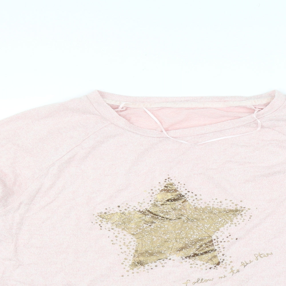 Nutmeg Womens Pink Solid  Top Pyjama Top Size 12  - star