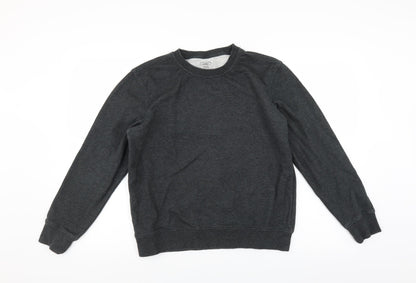 Additional front view of gmyg women’s grey pullover sweatshirt, size S