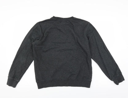 Back view of gmyg women’s grey pullover sweatshirt, size S