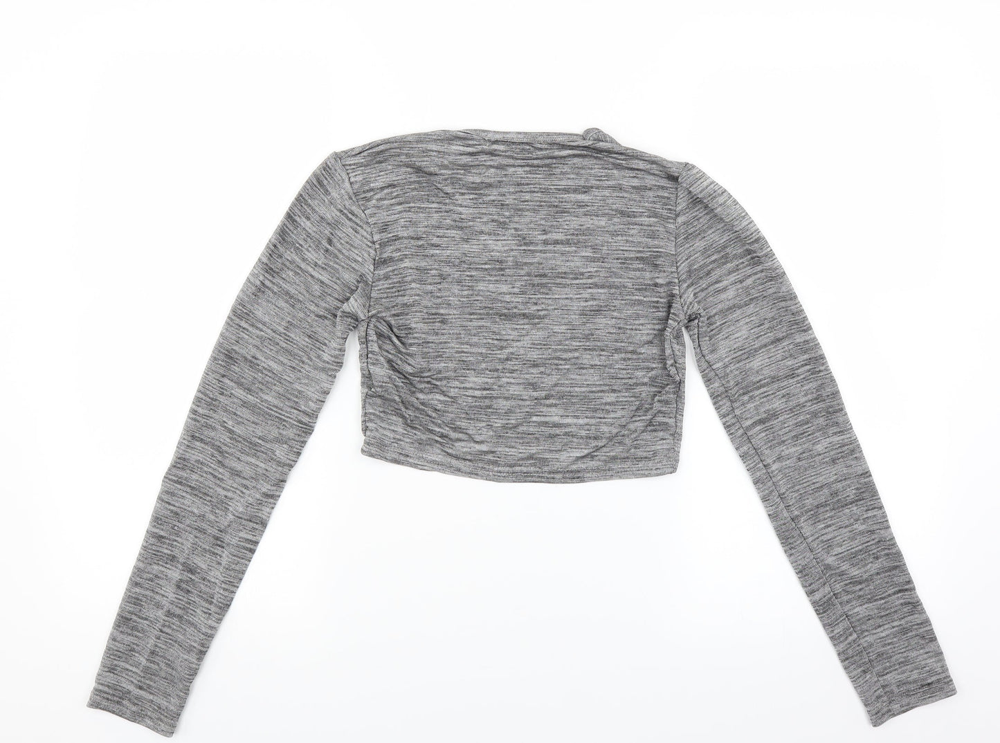 Misspap Womens Grey   Cropped T-Shirt Size S  - glittery cropped