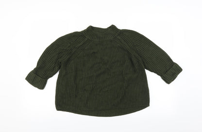 Additional front view of Topshop women’s green jumper, size UK 6