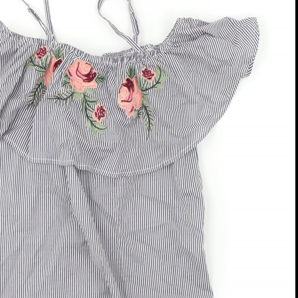 Select Womens Blue Striped  Trapeze & Swing  Size 10