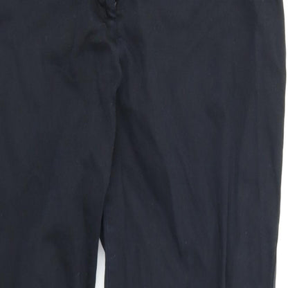 Close-up detail of The Collection women’s black trousers, size UK 10, 22-inch leg