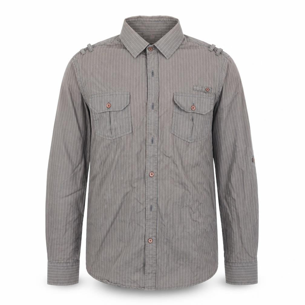 River Island Mens Brown Striped   Button-Up Size M