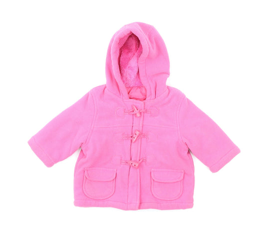 Marks & Spencer Girls Pink   Basic Coat Coat Size 6-9 Months