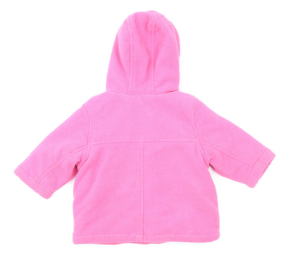 Back view of Marks & Spencer girls’ pink basic coat coat, size 6-9, months
