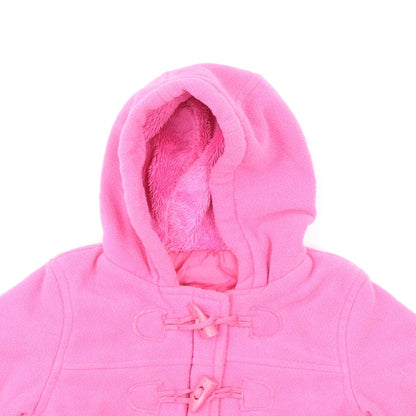 Close-up detail of Marks & Spencer girls’ pink basic coat coat, size 6-9, months