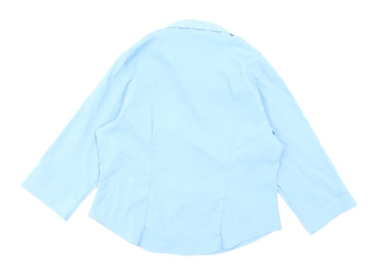 Back view of Sara Woman women’s blue basic button-up, size UK 16