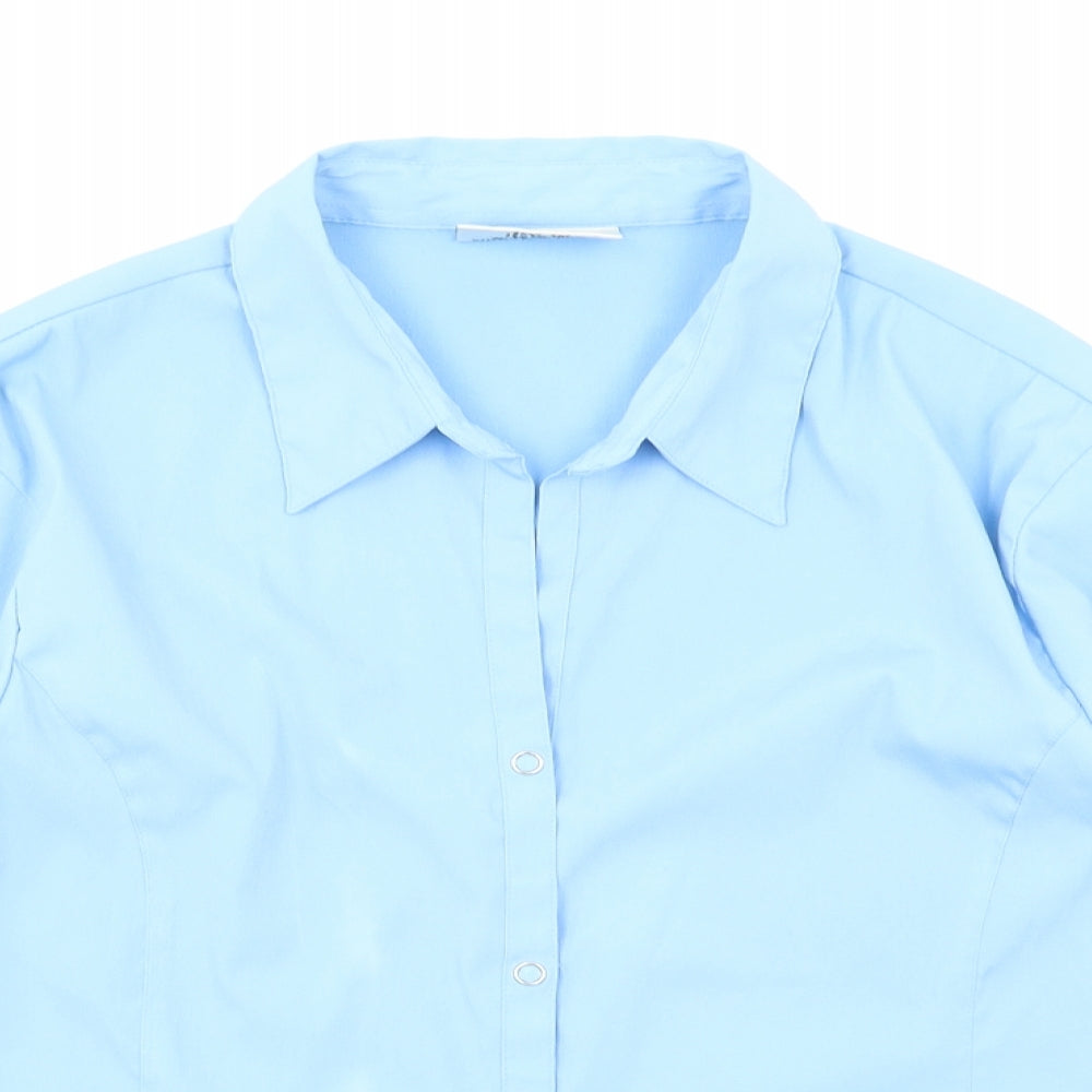 Sara Woman Womens Blue   Basic Button-Up Size 16