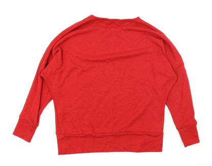 Back view of Dorothy Perkins women’s red jumper, size UK 10