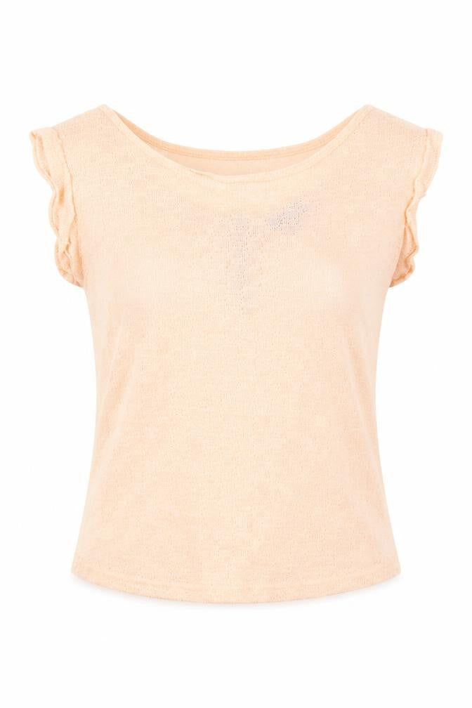 New Look Womens Orange  Knit Basic T-Shirt Size 10