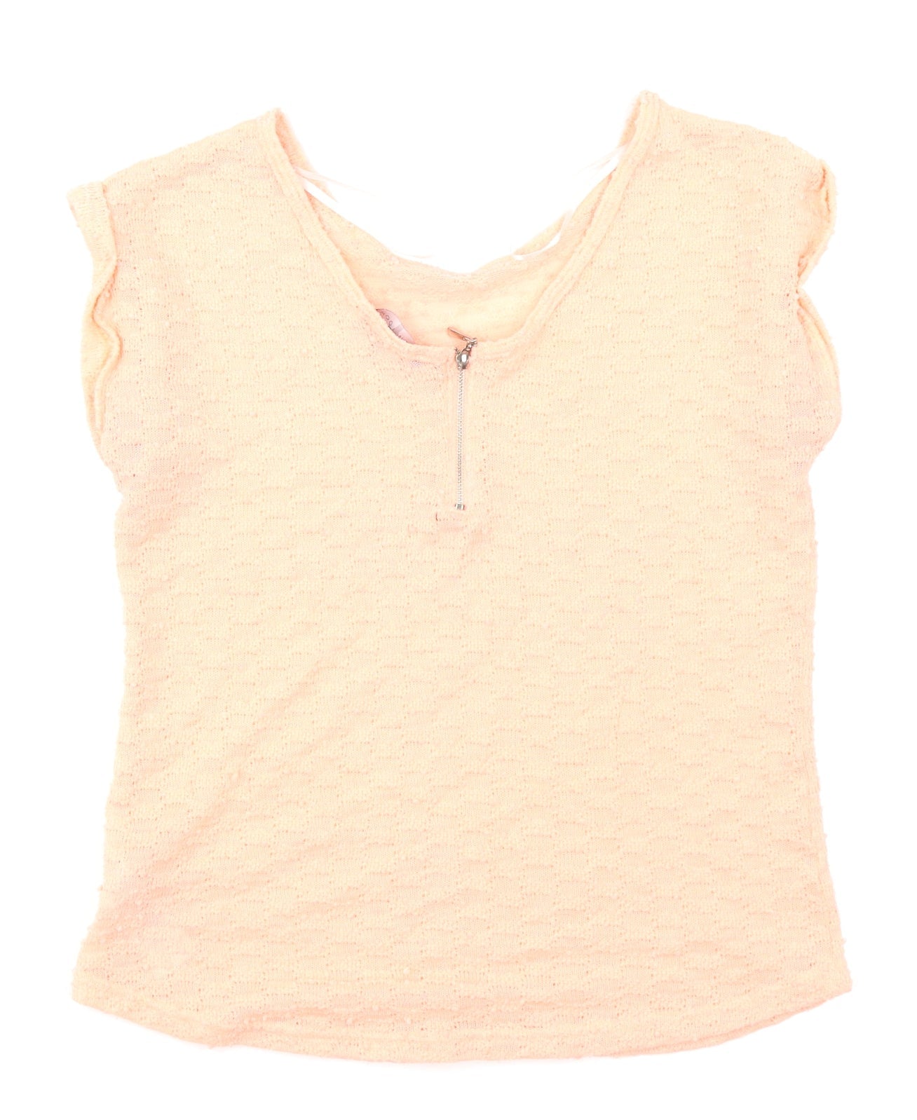 New Look Womens Orange  Knit Basic T-Shirt Size 10