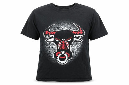 Front view of Wet Bandits women’s black basic t-shirt, size M