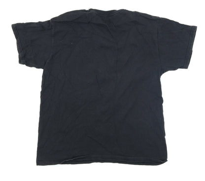 Back view of Wet Bandits women’s black basic t-shirt, size M