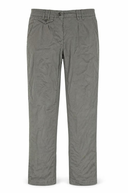 Front view of Up Fashion women’s green carpenter trousers, size UK 16, 29-inch leg
