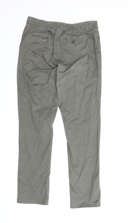 Back view of Up Fashion women’s green carpenter trousers, size UK 16, 29-inch leg