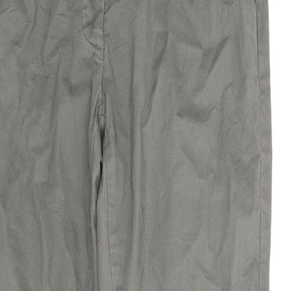 Close-up detail of Up Fashion women’s green carpenter trousers, size UK 16, 29-inch leg