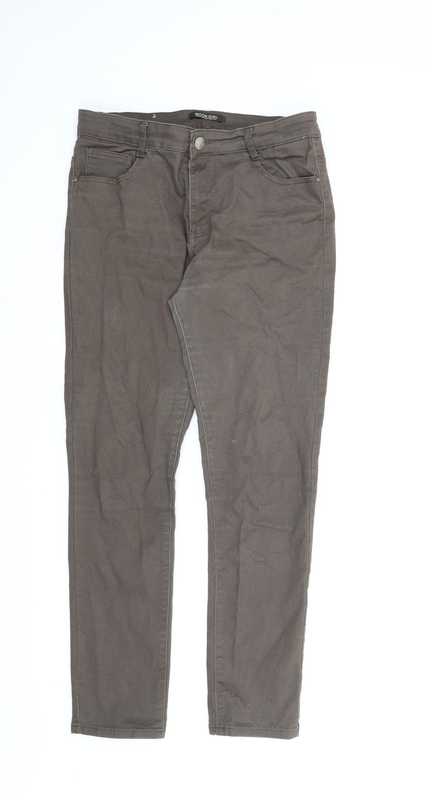 Moon Girl Womens Brown   Chino Trousers Size 34 in L28 in