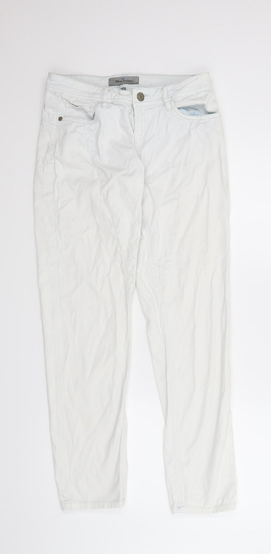 Blue Motion Womens White  Denim Straight Jeans Size 8 L28 in