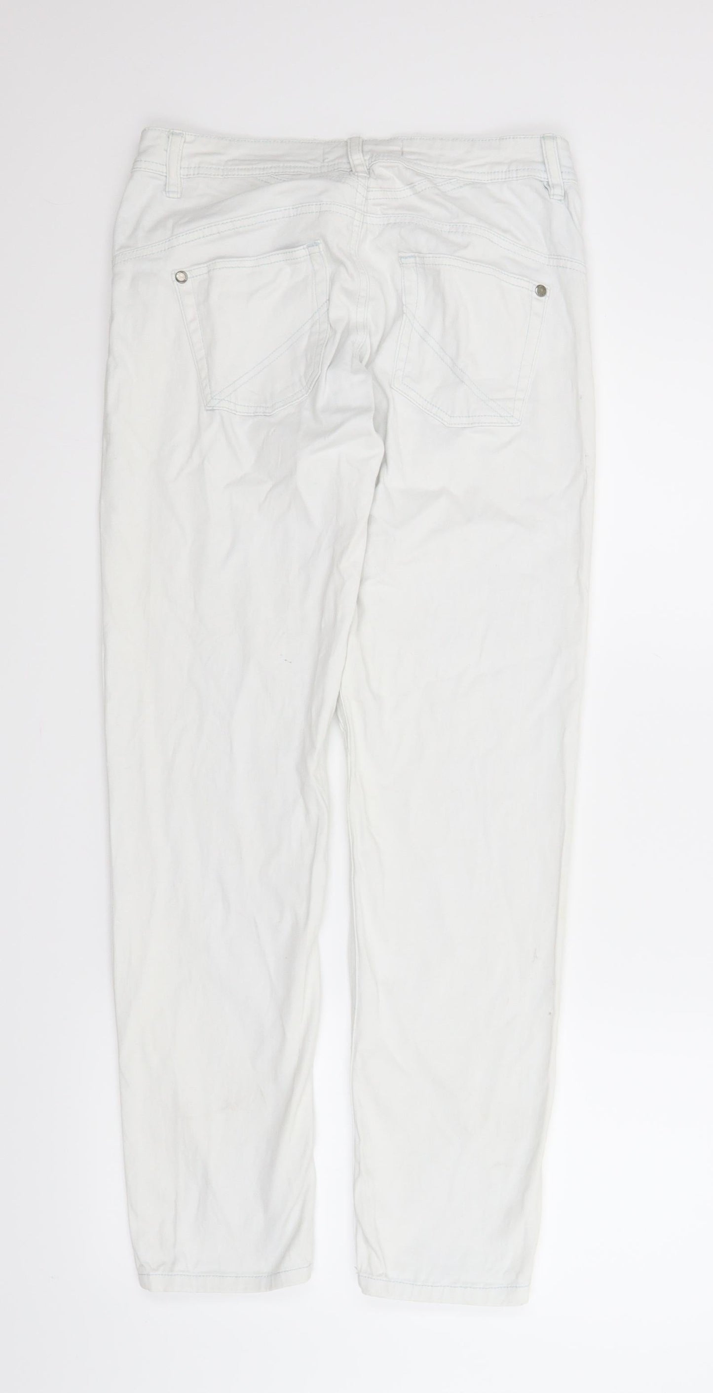 Blue Motion Womens White  Denim Straight Jeans Size 8 L28 in