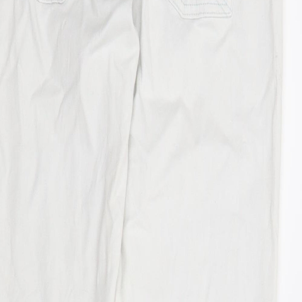 Blue Motion Womens White  Denim Straight Jeans Size 8 L28 in