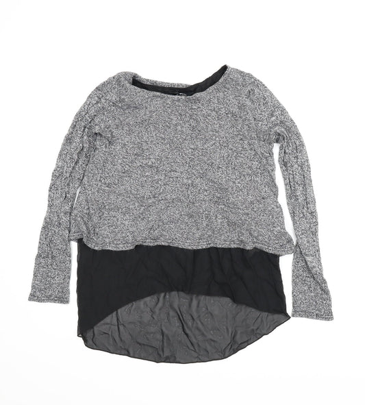 New Look Womens Grey   Basic Blouse Size M  - Split back