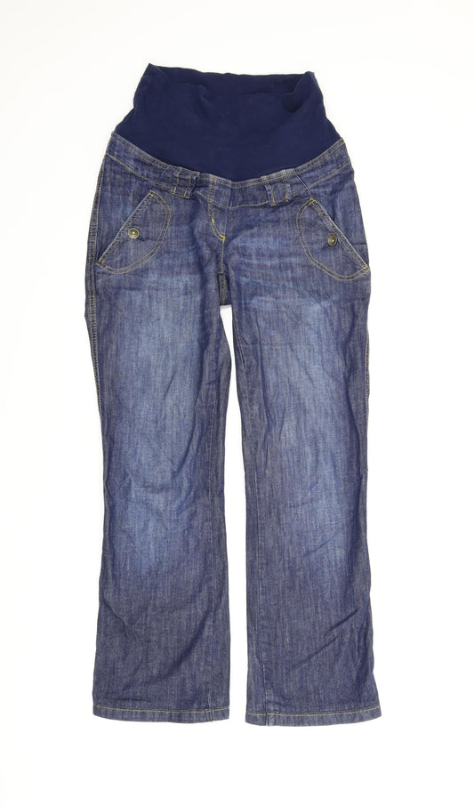 Preloved Happy Mums Womens Blue  Denim Flared Jeans Size S L28 in - Front
