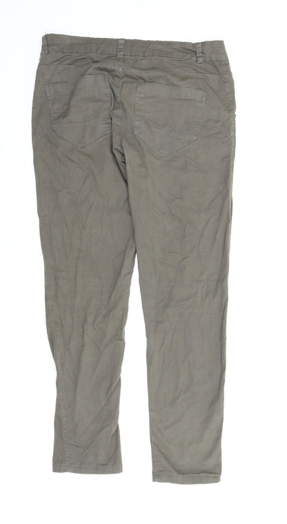Back view of Preworn women’s green pedal pusher trousers, size M, 25-inch leg