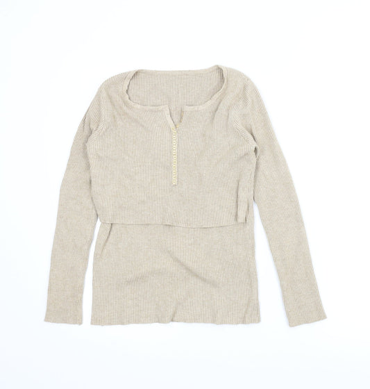 Preworn Womens Beige   Pullover Jumper Size XS