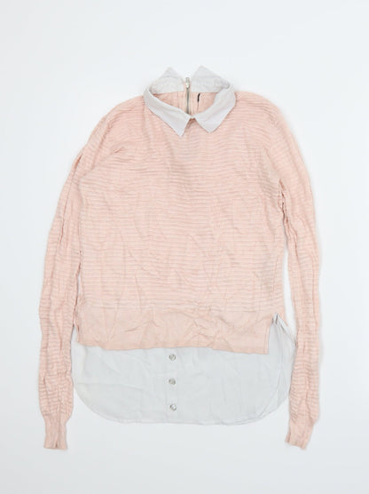 Additional front view of Atmosphere women’s pink basic blouse, size UK 6
