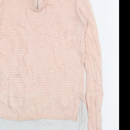 Brand and care label for Atmosphere women’s pink basic blouse, size UK 6