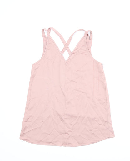 Additional front view of River Island women’s pink basic blouse, size UK 8
