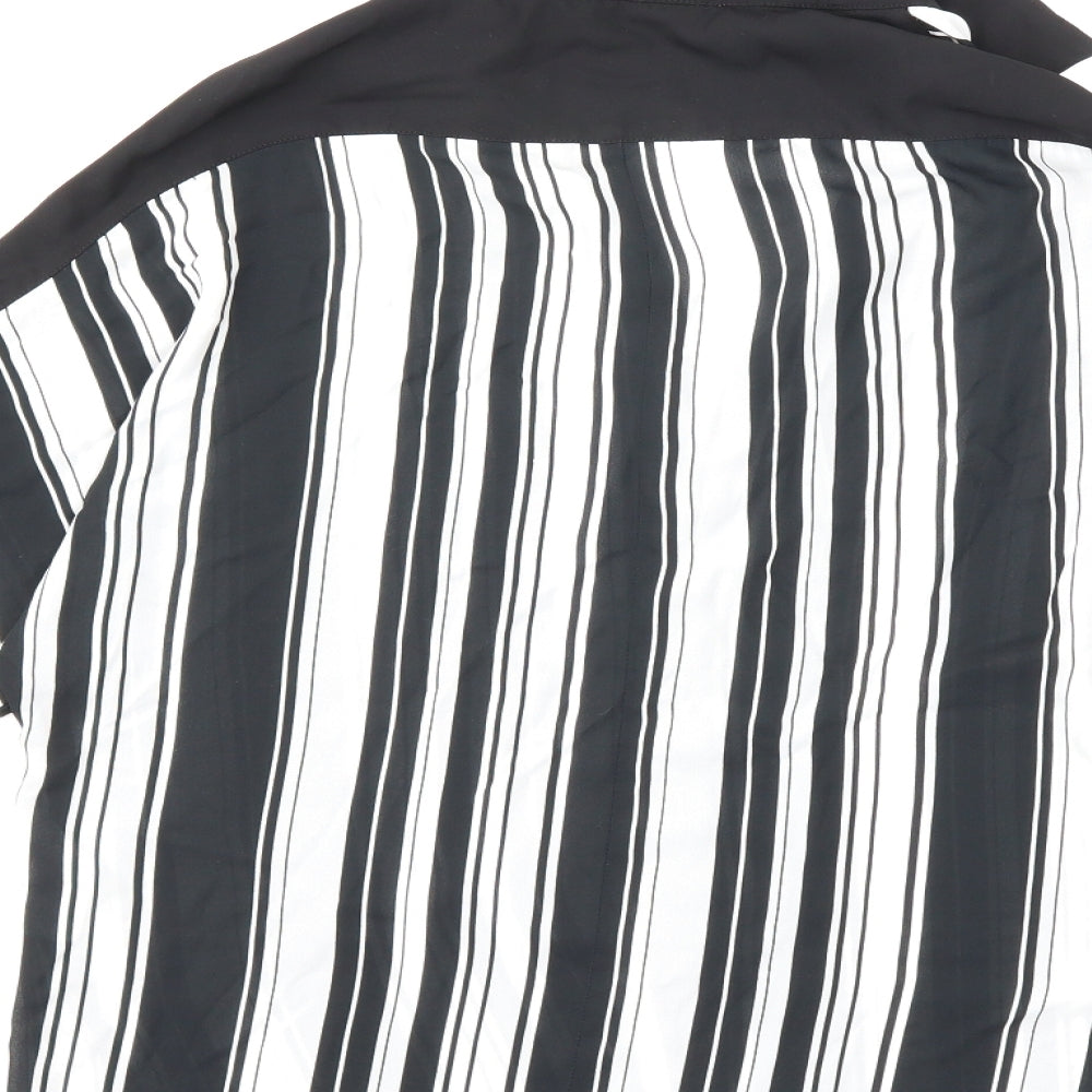 Very Womens Black Striped  Basic Blouse Size 10