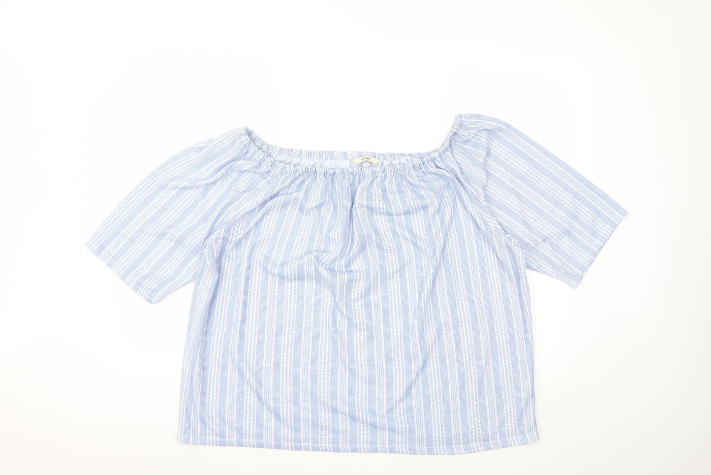 George Womens Blue Striped  Basic T-Shirt Size 20