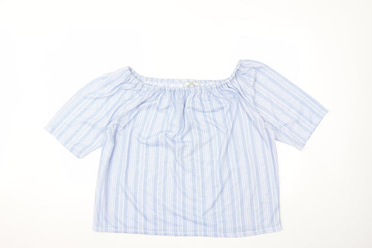 George Womens Blue Striped  Basic T-Shirt Size 20