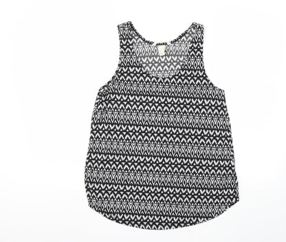 Additional front view of H&M women’s black geometric basic tank, size S