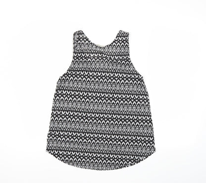 Back view of H&M women’s black geometric basic tank, size S