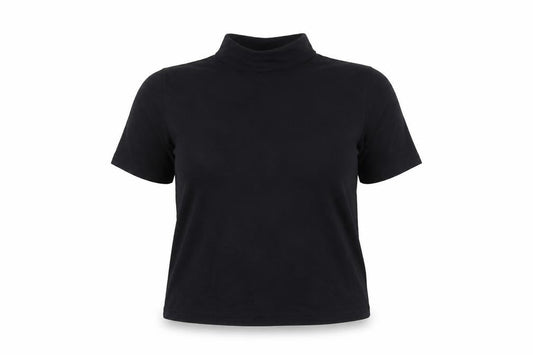 Front view of Boohoo women’s beige basic t-shirt, size UK 16