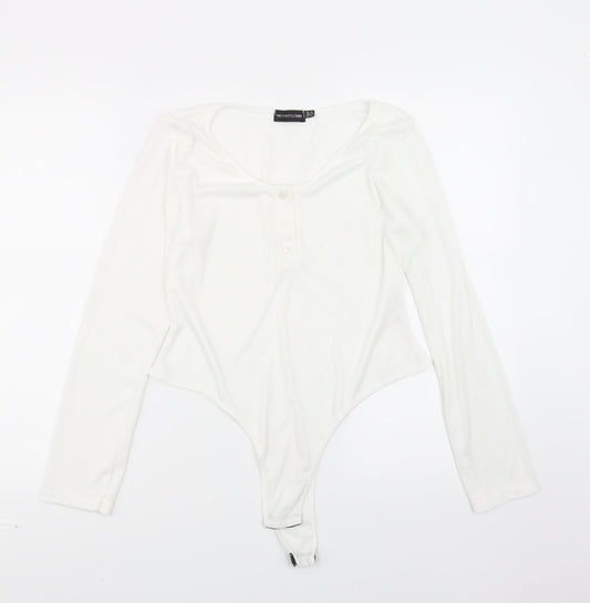 PRETTYLITTLETHING Womens White  Jersey Basic T-Shirt Size 16  -