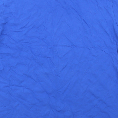 Brand and care label for Bella + Canvas women’s blue jersey basic t-shirt, size L, - internet crush