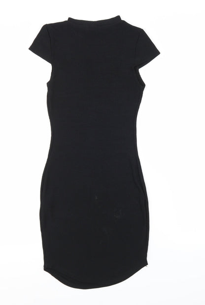Preloved PRETTYLITTLETHING Womens Black  Knit Bodycon  Size 10 - Back