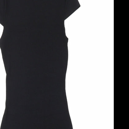 Preloved PRETTYLITTLETHING Womens Black  Knit Bodycon  Size 10 - Detail