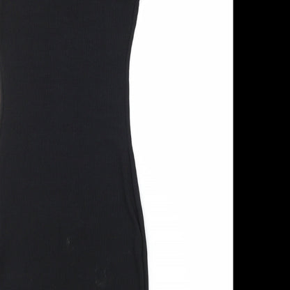 Preloved PRETTYLITTLETHING Womens Black  Knit Bodycon  Size 10 - Label