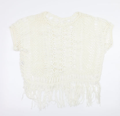 Front view of Select women’s white knit jumper, size L